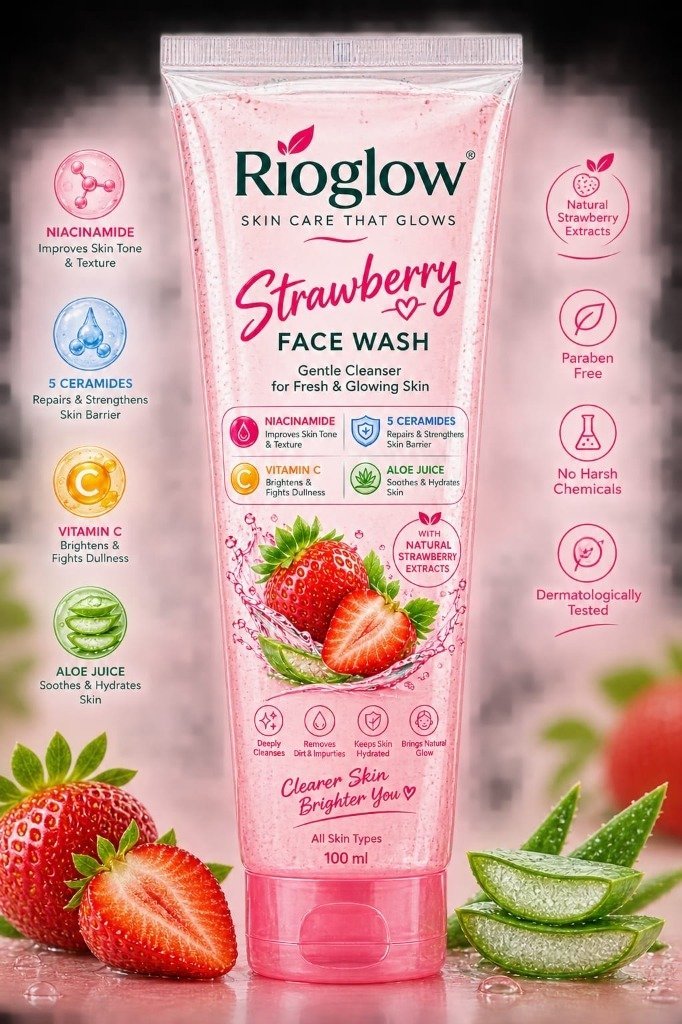 RIOGLOW STRAWBERRY FACE WASH - Riomedica Healthcare